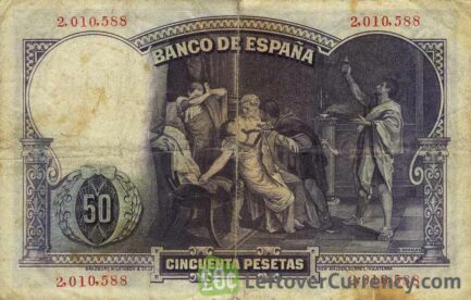 50 Spanish Pesetas banknote (Eduardo Rosales)