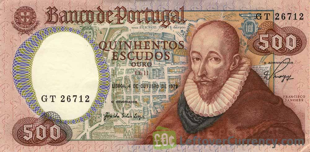 500 Portuguese Escudos banknote (Francisco Sanches)