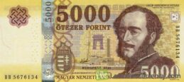 5000 Hungarian Forints banknote (Istvan Szechenyi's Home 2016) obverse