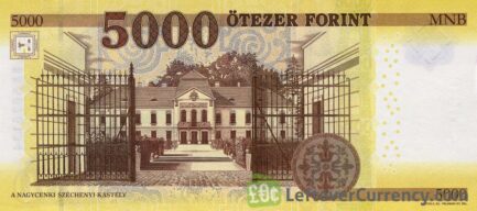 5000 Hungarian Forints banknote (Istvan Szechenyi's Home 2016) reverse