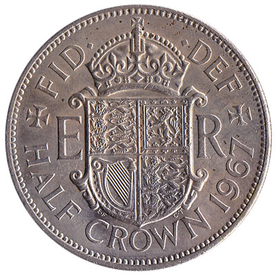 British predecimal half crown coin