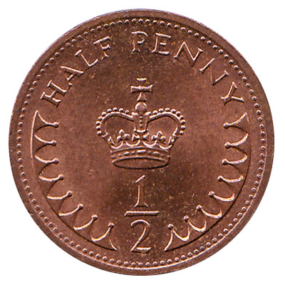 British decimal half penny coin