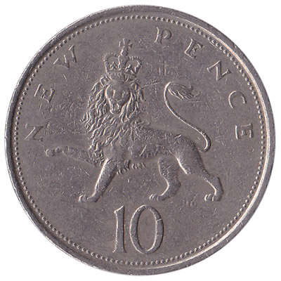 British large style 10p coin