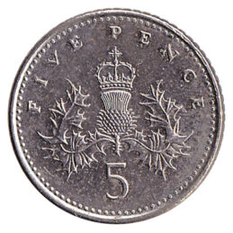 British large style 5p coin