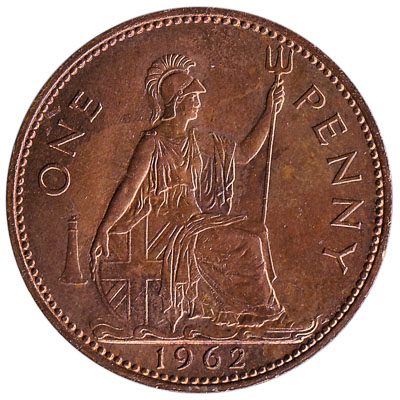 British predecimal penny coin
