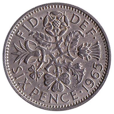 British predecimal sixpence coin