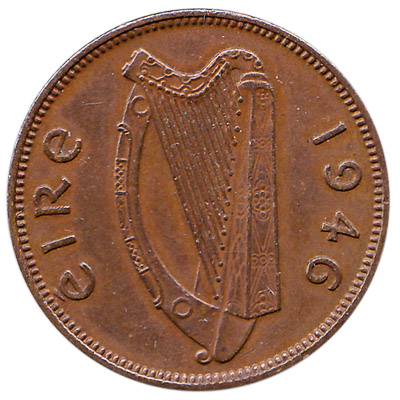 Irish predecimal farthing coin