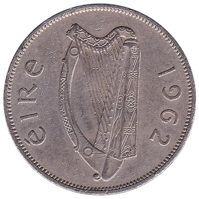 Irish predecimal half-crown coin