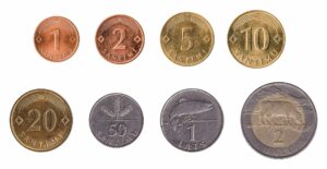 Latvian Lats coins