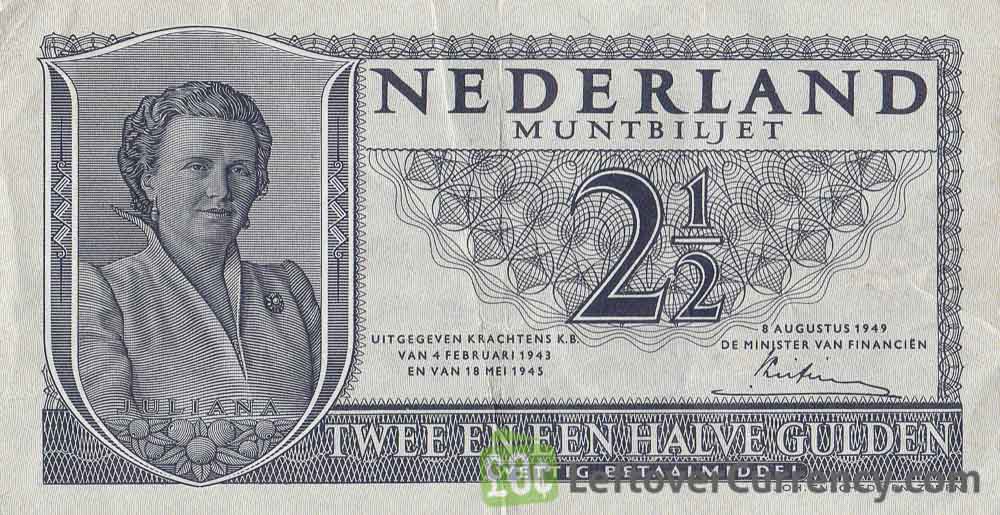 2.5 Dutch Guilders muntbiljet 1949