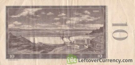 10 Czechoslovak Korun banknote 1960 (Orava Dam)