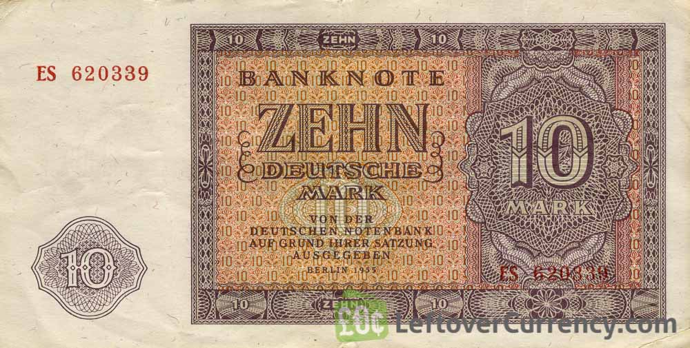 10 DDR Mark banknote Deutschen Notenbank (1955)