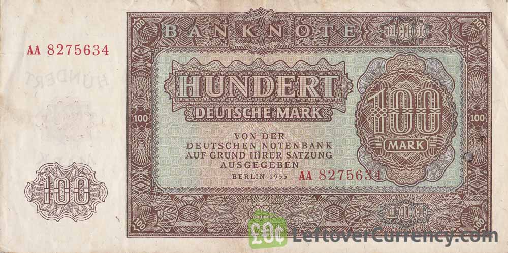 100 DDR Mark banknote Deutschen Notenbank (1955)