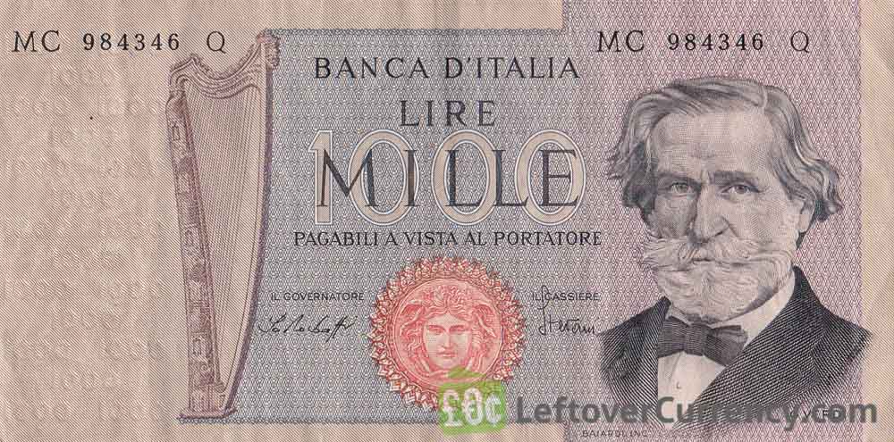 1000 Italian Lire Banknote La Scala Exchange Yours For Cash Today