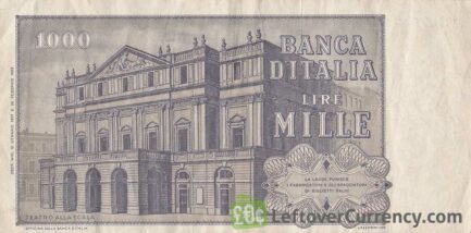 1000 Italian Lire banknote (La Scala)