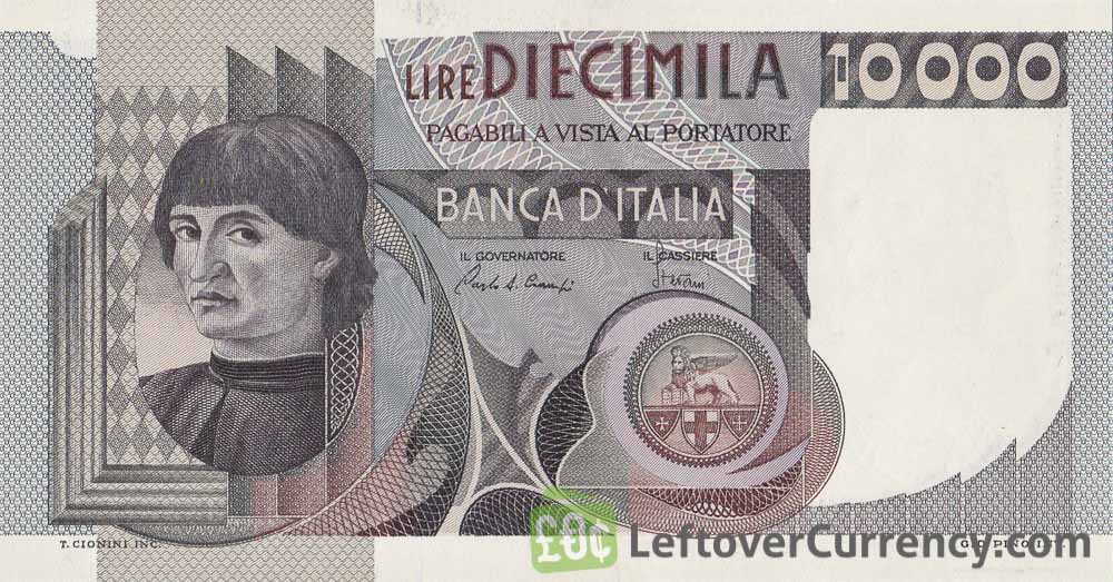 10000 Italian LIre banknote (del Castagno)