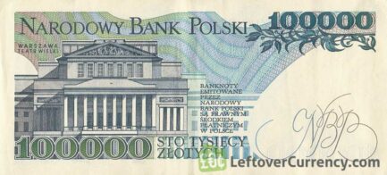 100000 old Polish Zlotych banknote (Stanisław Moniuszko)