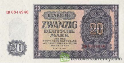 20 DDR Mark banknote Deutschen Notenbank (1955)