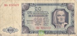 20 old Polish Zlotych banknote (1948 issue)
