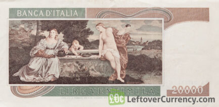 20000 Italian Lire banknote (Titian) reverse