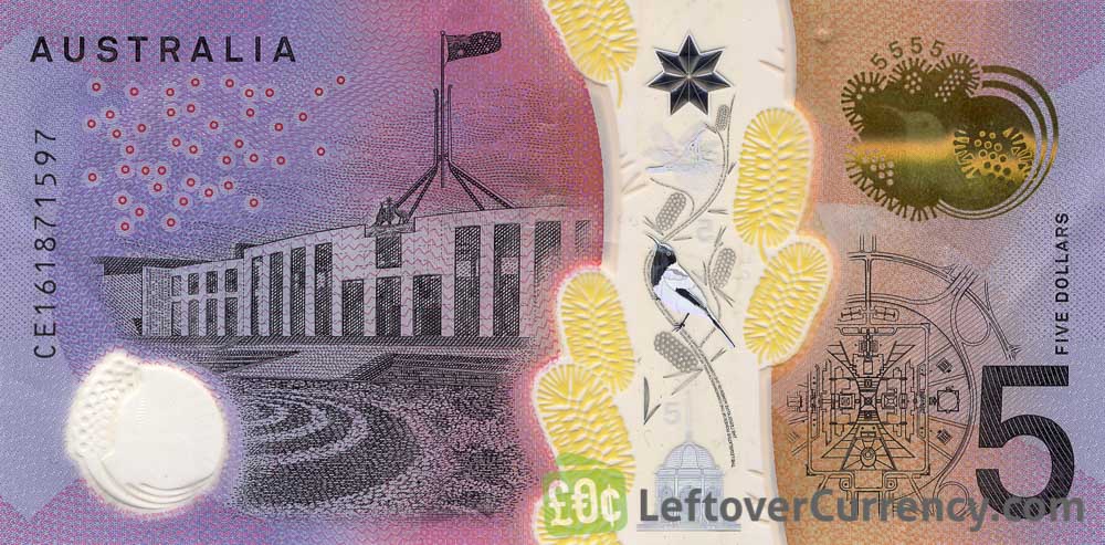 5 Australian banknote 2016 Exchange yours today