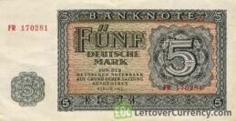 5 DDR Mark banknote Deutschen Notenbank (1955)