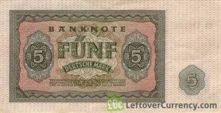 5 DDR Mark banknote Deutschen Notenbank (1955)