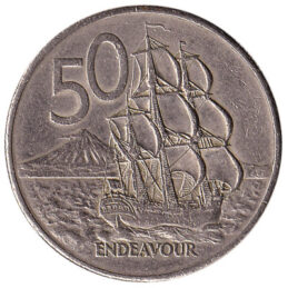 50 cent coin New Zealand (old large type)
