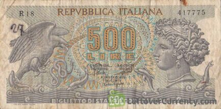 500 Italian Lire banknote (Arethusa)