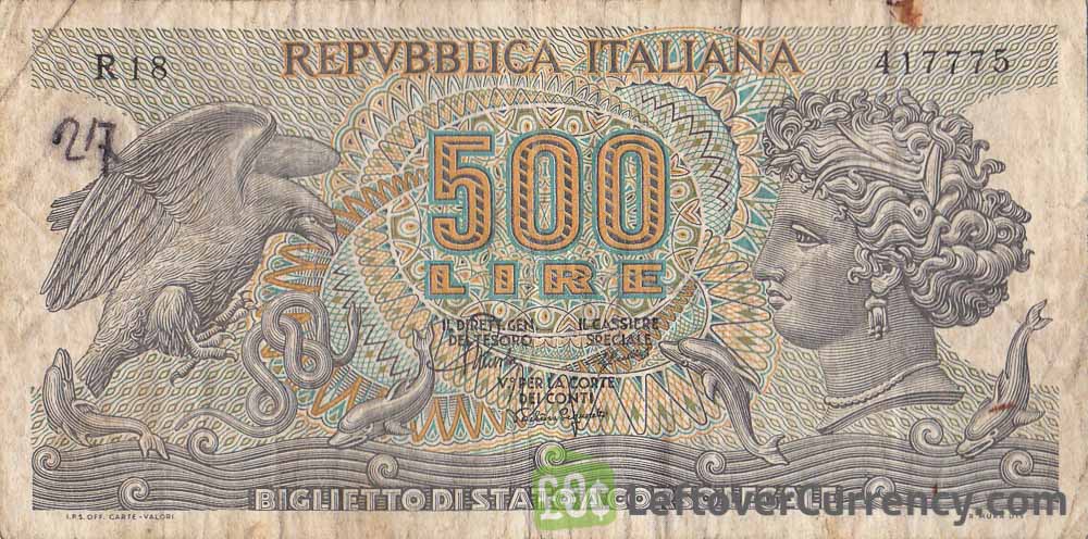 500 Italian Lire banknote (Arethusa)