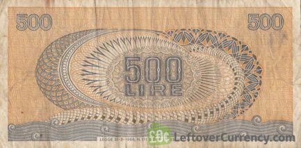 500 Italian Lire banknote (Arethusa)