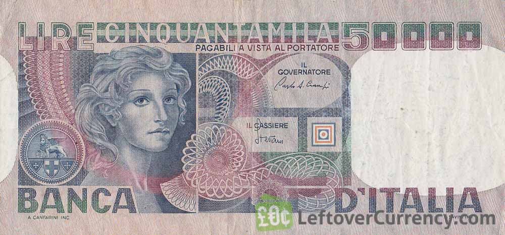 50000 Italian Lire Banknote Volto Di Donna Exchange Yours For Cash