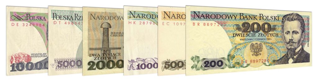 Old Polish Zloty banknotes