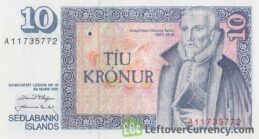 10 Icelandic Kronur banknote (Arngrimúr Jónsson)