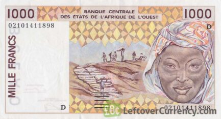 1000 francs banknote West African CFA (1991 to 2002 issue)