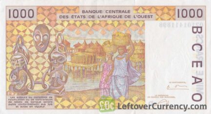 1000 francs banknote West African CFA (1991 to 2002 issue)