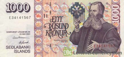 1000 Icelandic Kronur banknote (type 2001)