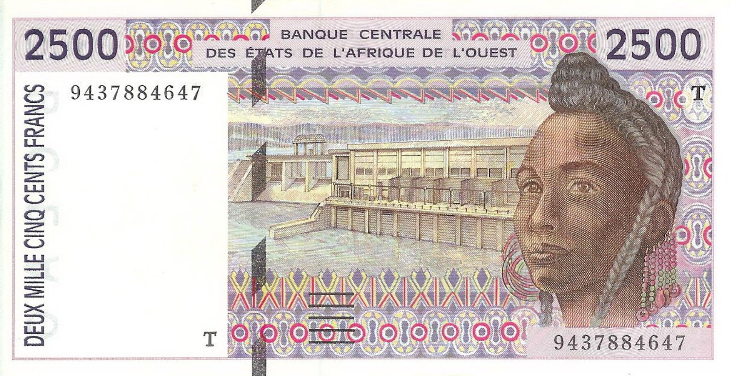 2500 francs banknote West African CFA (1992 to 2002 issue)