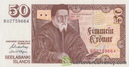 50 Icelandic Kronur banknote (Guthbranthur Thorláksson)