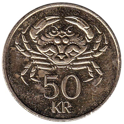 50 Icelandic Kronur coin