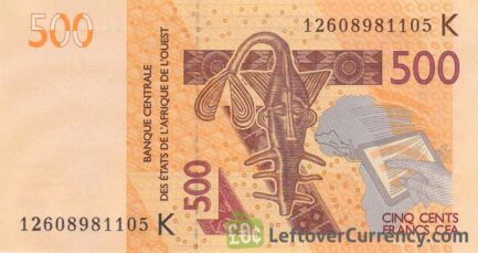 500 francs banknote West African CFA obverse accepted for exchange