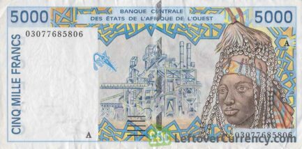 5000 francs banknote West African CFA (1992 to 2002 issue)