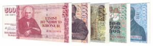 current Icelandic Kronur banknotes