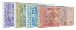 Current West African CFA franc banknotes