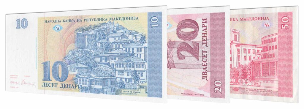demonetised Macedonian denar banknotes