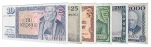 withdrawn Icelandic Kronur banknotes