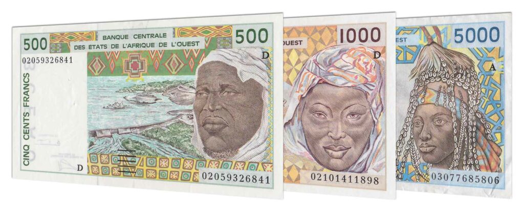 Withdrawn West African CFA Franc banknotes