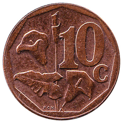 10 cents coin South Africa (copper coloured)