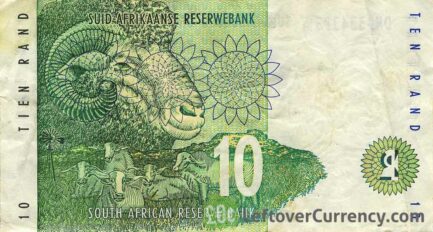 10 South African Rand banknote (Rhino type 1993)