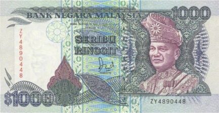 1000 Malaysian Ringgit (2nd series 1989)